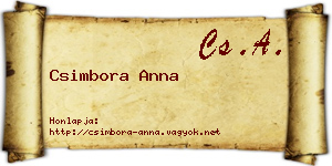 Csimbora Anna névjegykártya