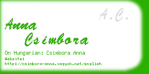 anna csimbora business card